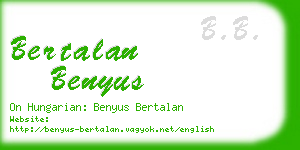 bertalan benyus business card